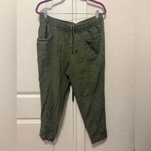 Olive Green Linen Old Navy Pants/Capris